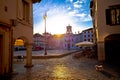 Piazza San Giacomo in Udine sunset view Royalty Free Stock Photo