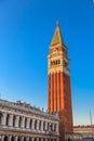 Piazza San Marco with Campanile, Basilika San Marco and Doge Palace. Venice, Italy. Royalty Free Stock Photo