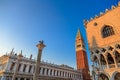 Piazza San Marco with Campanile, Basilika San Marco and Doge Palace. Venice, Italy. Royalty Free Stock Photo