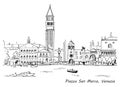 Piazza San Marco with Campanile and Doge Palace. Venice, Italy Royalty Free Stock Photo