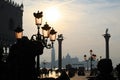 Piazza San Marco next to the Campanile, Basilika San Marco and Doge Palace. Venice, Italy Royalty Free Stock Photo