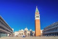 Piazza San Marco St Mark Square in Venice, Patriarchal Cathedral Basilica of Saint Mark Archdiocese Royalty Free Stock Photo