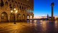 Piazza San Marco at sunrise, Vinice, Italy. Doges Palace (Palazzo Ducale) on Saint Mark square at sunrise, Venice, Venezia, Italy Royalty Free Stock Photo