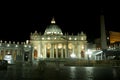 Piazza San Pietro night scene, Vatican city, Rome Royalty Free Stock Photo