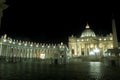 Piazza San Pietro night scene, Vatican city, Rome Royalty Free Stock Photo