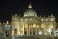 Piazza San Pietro night scene, Vatican city, Rome Royalty Free Stock Photo