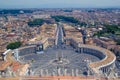 Piazza San Pietro seen from the top of the Basilica San Pietro, in Vatican