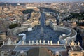 Piazza San Pietro - View from St. Peter`s Basilica dome in Vatican City Royalty Free Stock Photo