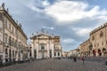 Piazza Sordello and the Cathedral in Mantua, Italy.