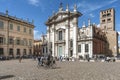 Piazza Sordello and the Cathedral in Mantua, Italy.