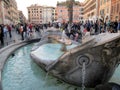 Piazza Spagna beautiful and amazing Fountain of the Ugly Boat Italy Europe Royalty Free Stock Photo