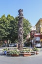 Piazza Tasso in Sorrento. Monument at Central Square in Sorrento Royalty Free Stock Photo