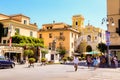 Piazza Tasso in Sorrento. Sant Antonio Abate Monument Royalty Free Stock Photo