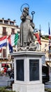 Piazza Tasso in Sorrento. Sant Antonio Abate Monument Royalty Free Stock Photo