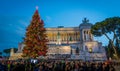 Piazza Venezia in Rome during Christmas 2018. Italy. Royalty Free Stock Photo