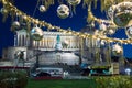 Piazza Venezia with Christmas lights and decorated tree. Royalty Free Stock Photo