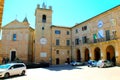 MORROVALLE, ITALY - CIRCA JULY 2020: Main square of Morrovalle