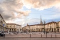 Piazza Vittorio, Turin, Piedmont, Italy: view of the square at sunset Royalty Free Stock Photo