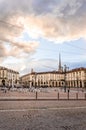 Piazza Vittorio, Turin, Piedmont, Italy: view of the square at sunset Royalty Free Stock Photo