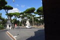 Piazzale Brasile with Eagle Statues next to Porta Pinciana in Rome, Italy