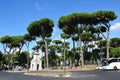 Piazzale Brasile with Eagle Statues next to Porta Pinciana in Rome, Italy
