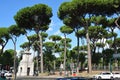 Piazzale Brasile with Eagle Statues next to Porta Pinciana in Rome, Italy