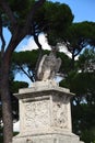 Piazzale Brasile with Eagle Statues next to Porta Pinciana in Rome, Italy