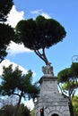 Piazzale Brasile with Eagle Statues next to Porta Pinciana in Rome, Italy