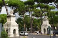Piazzale Brasile with Eagle Statues next to Porta Pinciana- Rome, Italy