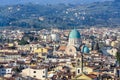 Stunning views of Florence from Piazzale Michelangelo. Observation deck on the hill. Left bank of the Arno Royalty Free Stock Photo