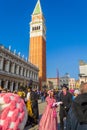 Venice Saint Mark square view during the traditional Carnival Italy Royalty Free Stock Photo