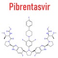 Pibrentasvir hepatitis C virus drug molecule. Skeletal formula. Royalty Free Stock Photo