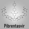 Pibrentasvir hepatitis C virus drug molecule. Skeletal formula. Royalty Free Stock Photo