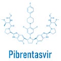 Pibrentasvir hepatitis C virus drug molecule. Skeletal formula. Royalty Free Stock Photo