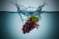 Pic An artistic depiction of water splash with grapes in photography