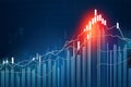 Pic Business candlestick graph chart on white background, bullish trend