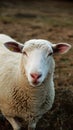 Pic Close up shot captures sheeps curious gaze in farm setting