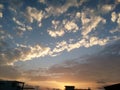 Pic of clouds with sun set Royalty Free Stock Photo