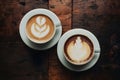 Pic Collection of mixed cup cappuccino and latte displayed in top view foodgraphy