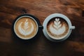 Pic Collection of mixed cup cappuccino and latte displayed in top view foodgraphy