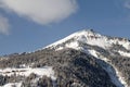 Pic covered in Snow. Mountain in the Dolomites in Val Gardena seen from La Selva in Wolkenstein in GrÃÂ¶den. Winter Landscape