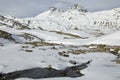 Pic du midi d'Ossau in winter from Portalet col Royalty Free Stock Photo
