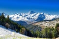 Pic du Midi de Bigorre in the french Pyrenees with snow Royalty Free Stock Photo