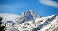 Pic du Midi de Bigorre in the french Pyrenees with snow Royalty Free Stock Photo