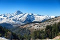 Pic du Midi de Bigorre in the french Pyrenees with snow Royalty Free Stock Photo