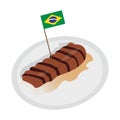 Picanha with a flag of Brazil Royalty Free Stock Photo