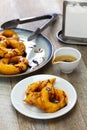 Picarones, peruvian pumpkin doughnuts