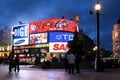 Piccadilly Circus in London at night Royalty Free Stock Photo