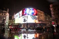 The Piccadilly Circus at night in London Royalty Free Stock Photo
