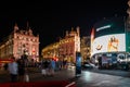 Piccadilly Circus square at night in London, England, UK Royalty Free Stock Photo